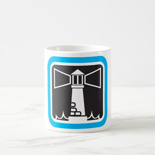 Bold Lighthouse Beacon with Ocean Waves Icon  Coffee Mug (Creator Uploaded)