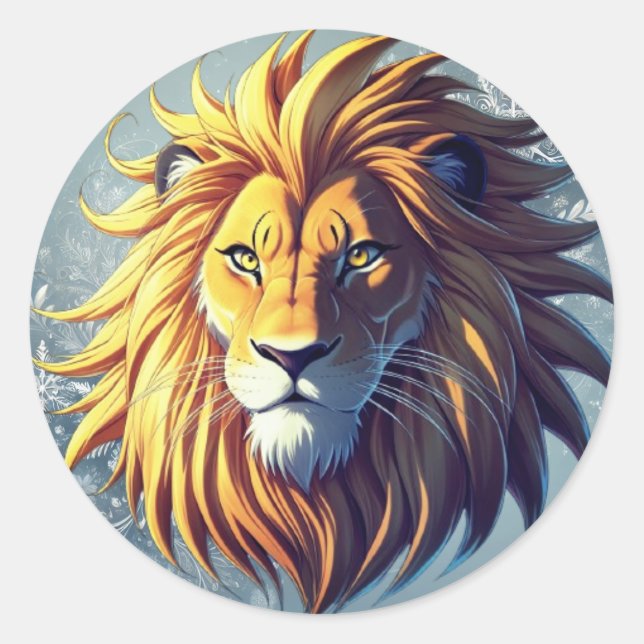 Bold Lion Head Sticker – Fierce Design for Cars, L (Front)