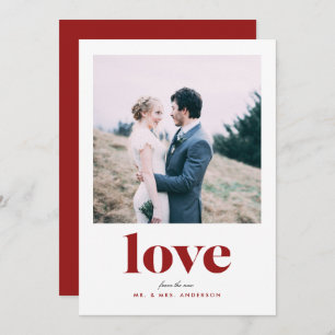 Bold Love Newlywed Photo Valentine's Day Card