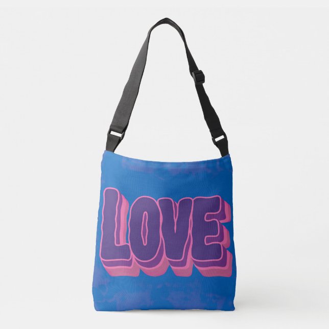  Bold Love Typography  Crossbody Bag (Front)
