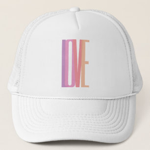 Bold Love Typography in Pastel Colours Trucker Hat