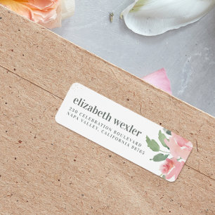 Bold Lowercase Name Watercolor Rose & Gold Glitter