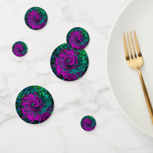 Bold Magenta Abstract Groovy Liquid Art Swirl Confetti