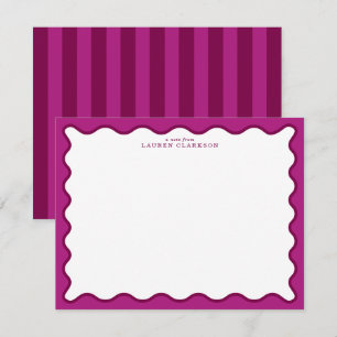 Bold Magenta & Berry Pink Wavy Note Card