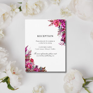 Bold Magenta Spring Wedding Reception Enclosure Card