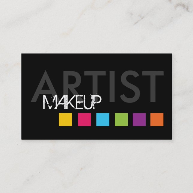 Bold Makeup Artist Business Card (Front)