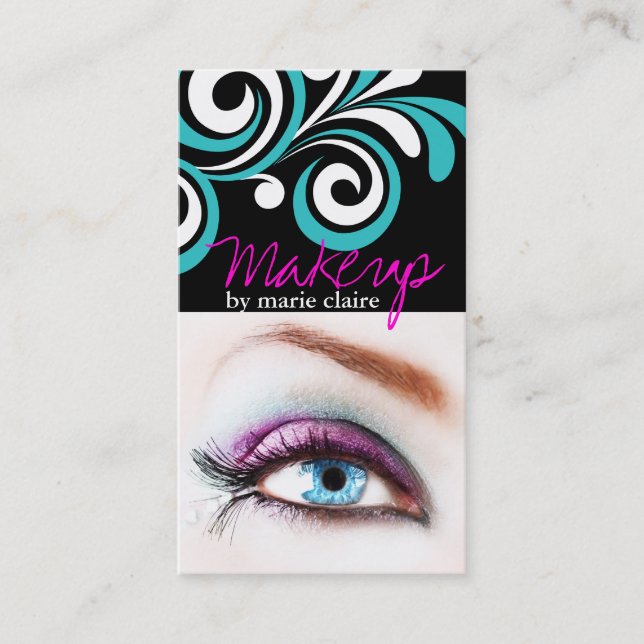 Bold Makeup Artist Business Card Template (Front)