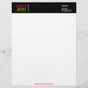 Bold Makeup Artist Business Personalized Letterhead