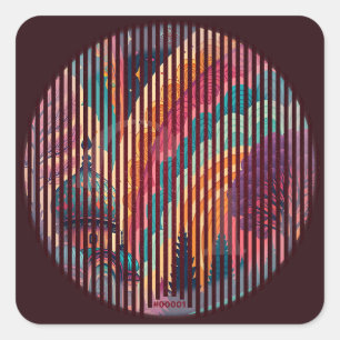 Bold Maroon Retro City Sticker #00001 – Customise