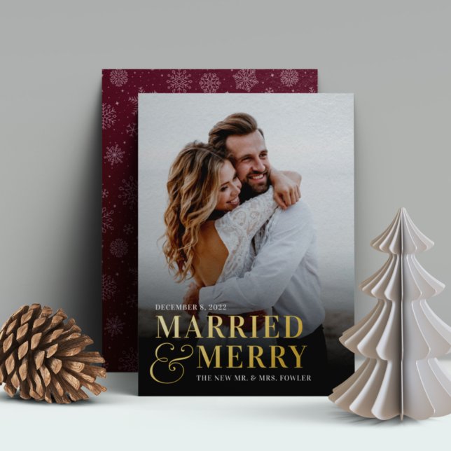 Bold Married & Merry Wedding Photo Newlywed (Creator Uploaded)