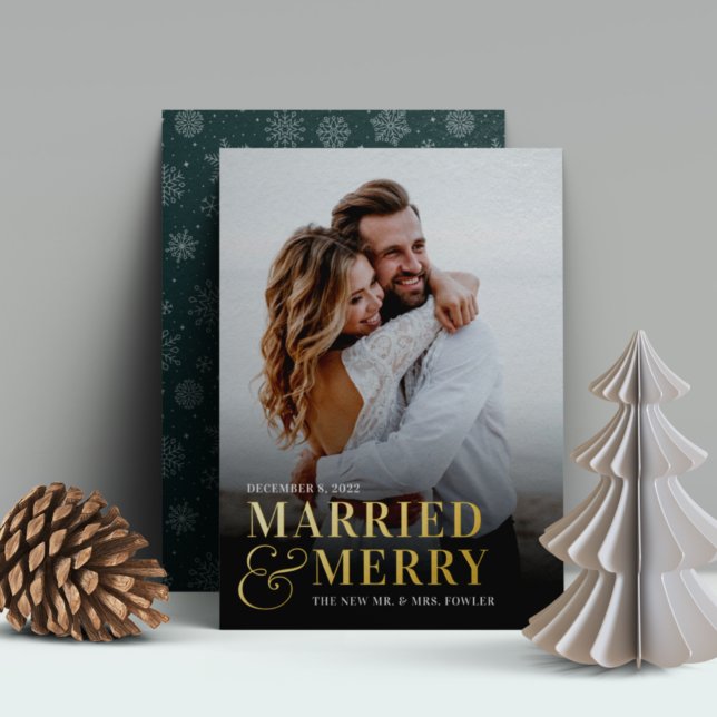 Bold Married & Merry Wedding Photo Newlywed (Creator Uploaded)