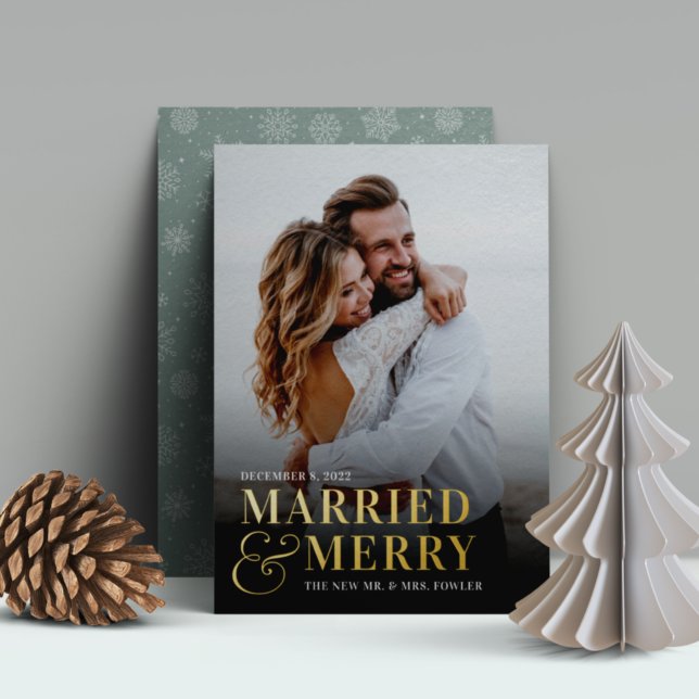 Bold Married & Merry Wedding Photo Newlywed (Creator Uploaded)