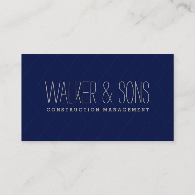 BOLD MASCULINE CARD simple plain smart navy blue (Front)
