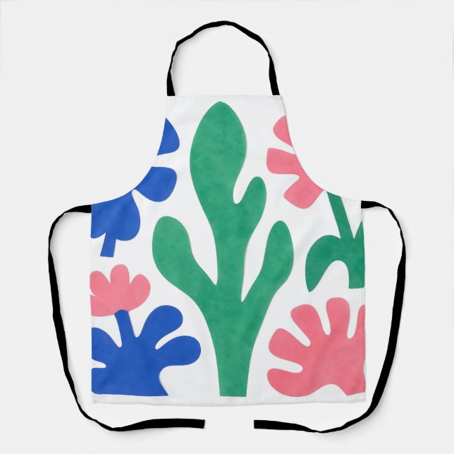 Bold Matisse Style Floral Cutouts Apron (Front)