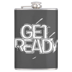 Bold Matte Black Statement Hip Flask GET READY