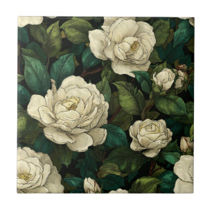 Bold Mediterranean Gardenias Tiles For Tiled