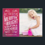 Bold Merry and Bright Geometric Photo Holiday Card<br><div class="desc">Bold Merry and Bright Holiday Photo Card by Orabella Prints.  Please replace the template image with a photo of your own prior to purchasing. :)</div>
