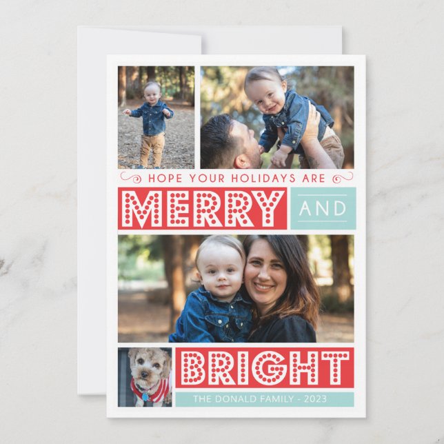Bold Merry and Bright Holiday Card (Front)