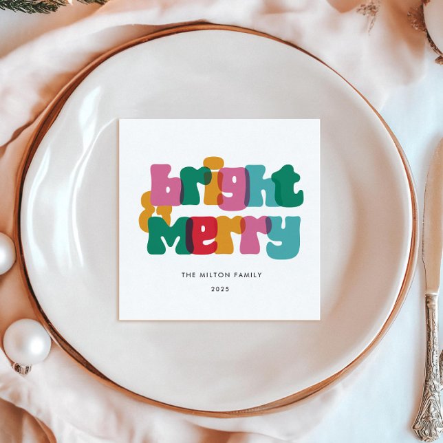 Bold Merry Bright Holiday Napkin (Creator Uploaded)