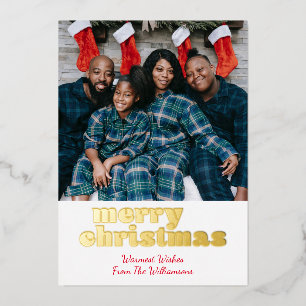 Bold Merry Christmas Luxe Photo Joyful Modern Gold