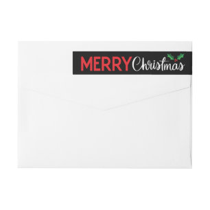 Bold Merry Christmas Wrap Around Label