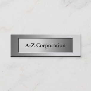 Bold Metal Look Name Plate Business Cards