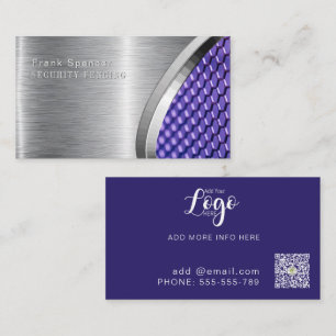Bold Metallic Look SURCUITY PURPLE & silver Business Card