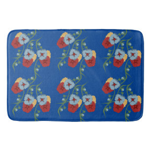 Bold Mexican Florals Greenery Vines Bath Mat