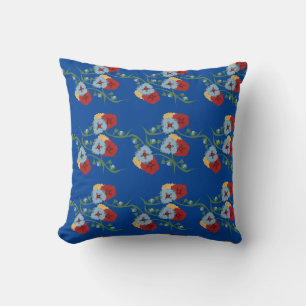 Bold Mexican Florals Greenery Vines Cushion