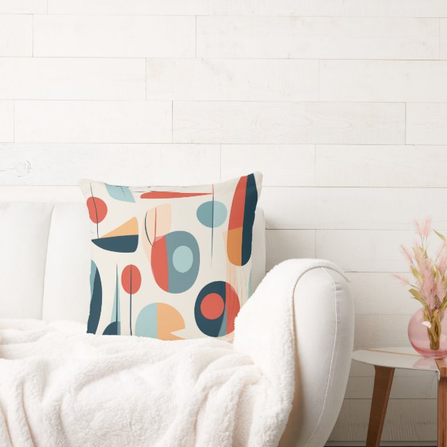 Bold Mid Century Modern Abstract Cushion (Couch)