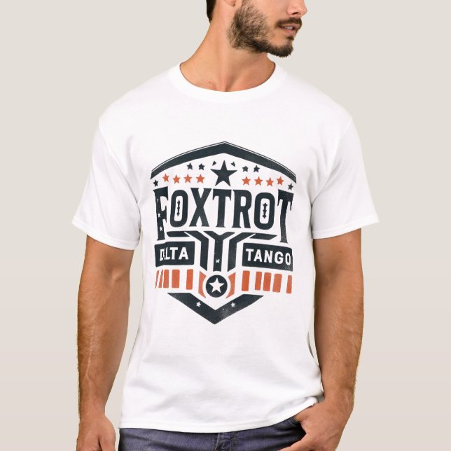 Bold Military-Inspired Foxtrot Delta Tango Design T-Shirt (Front)