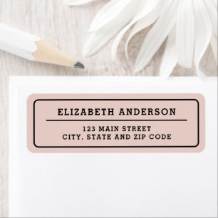 Bold Minimal Blush Pink and Black Personalised