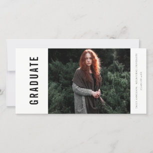 BOLD MINIMAL CLEAN PHOTO GRADUATION ANNOUNCEMENT