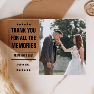 Bold Minimal Photo Wedding Thank You Acrylic Invitations