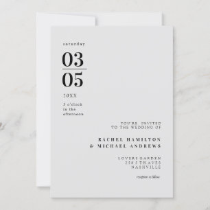 Bold Minimal Trending Wedding Invitation