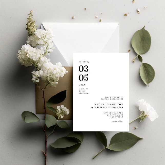 Bold Minimal Trending Wedding  Invitation (Bold Minimal Trending Wedding Invitation.)