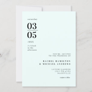 Bold Minimal Trending Wedding  Invitation