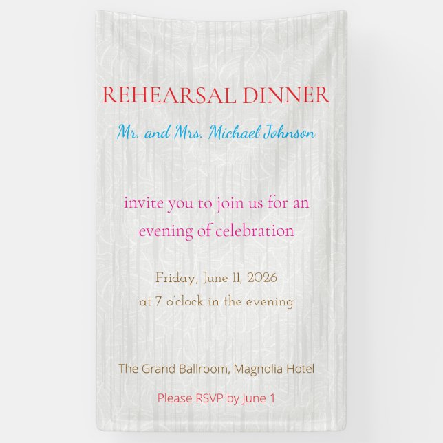 Bold Minimal Wedding Invite in Deep Blue Banner (Vertical)