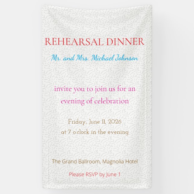 Bold Minimal Wedding Invite in Deep Blue Banner (Vertical)