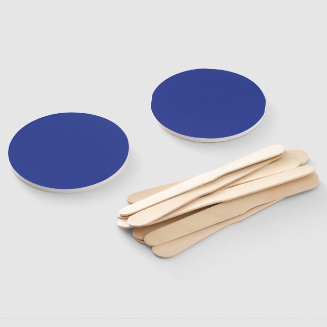 Bold Minimal Wedding Invite in Deep Blue Hand Fan (Non-assembled)