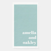 Bold Minimalist Aqua Blue Retro Custom Wedding