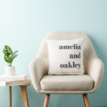 Bold Minimalist Black White Retro Custom Wedding Cushion<br><div class="desc">Bold Minimalist Black White Retro Simple Custom Wedding Throw Pillow</div>