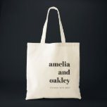 Bold Minimalist Black White Retro Custom Wedding Tote Bag<br><div class="desc">Bold Minimalist Black White Retro Simple Custom Wedding Tote Bag</div>