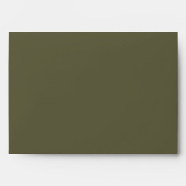 Bold Minimalist Boho Olive Green Simple Wedding Envelope (Front)