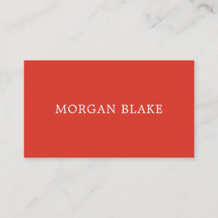 Bold Minimalist Consultant Networking Red White Business Card
