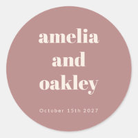 Bold Minimalist Dusty Rose Retro Custom Wedding