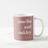 Bold Minimalist Dusty Rose Retro Custom Wedding