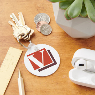 Bold Minimalist Letter V Monogram Key Ring