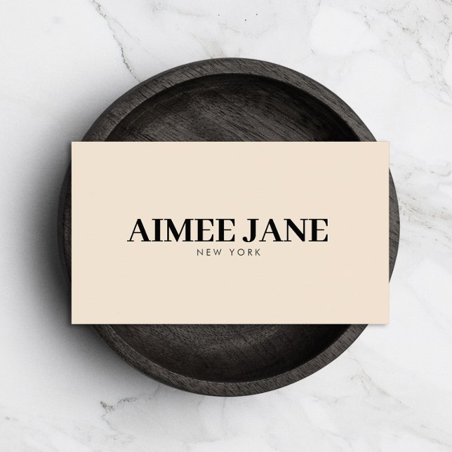 Bold Minimalist Luxury Boutique Dark Ivory Business Card (Creator Uploaded)