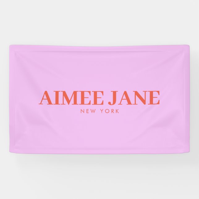 Bold Minimalist Luxury Boutique Pink/Orange Banner (Horizontal)